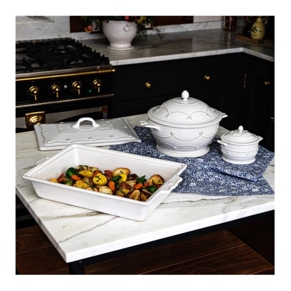 Juliska Berry & Thread 13" Rectangular Baker with Lid - Whitewash