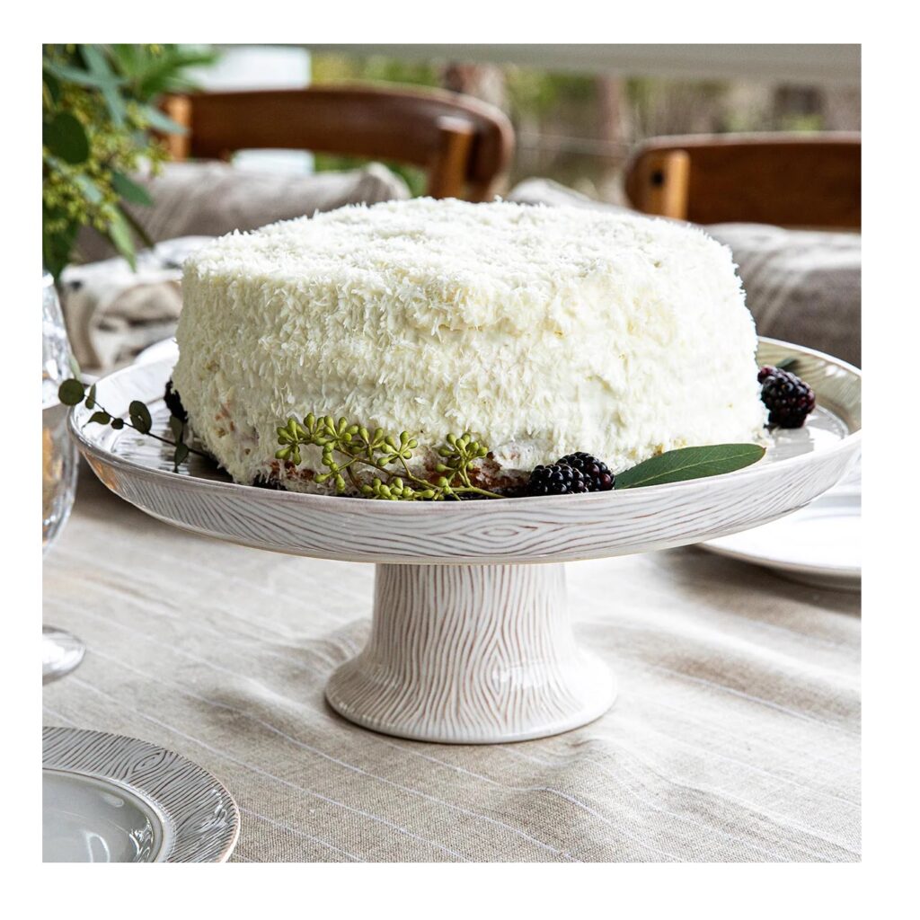 Juliska Blenheim Oak Cake Stand Whitewash Berings