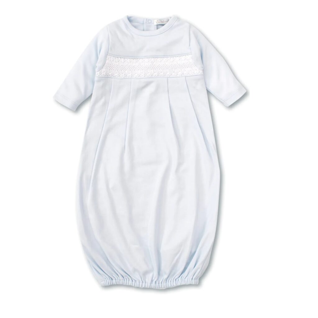 Kissy Kissy Hand Smocked CLB Charmed Blue Sack Gown