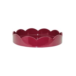 Addison Ross Small Round Scallop Tray - Cherry Red