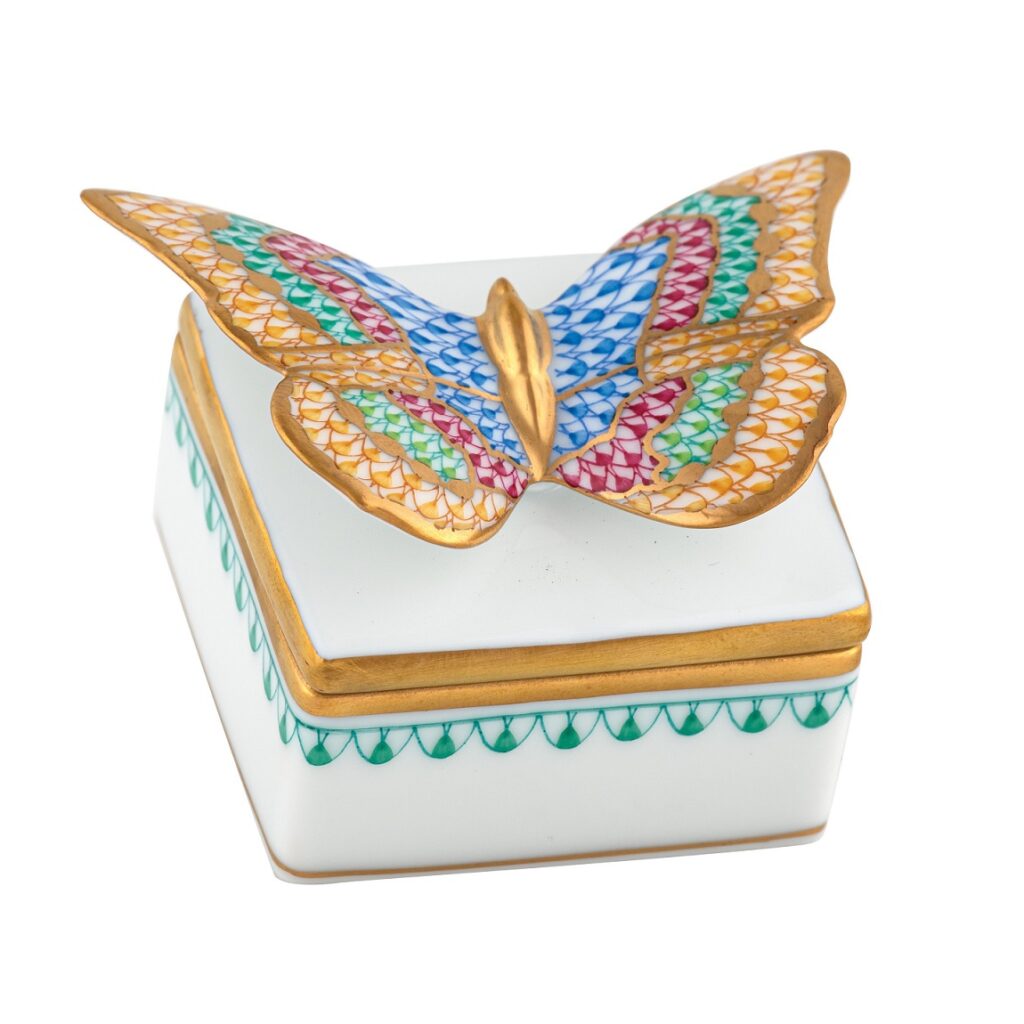Herend Butterfly Box - Green