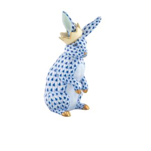 Herend Bunny with Crown - Sapphire
