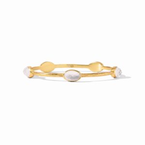 Julie Vos Ivy Stone Bangle - Iridescent Clear Crystal