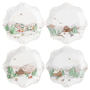 Juliska Berry & Thread North Pole Dessert Salad Plate Set of 4