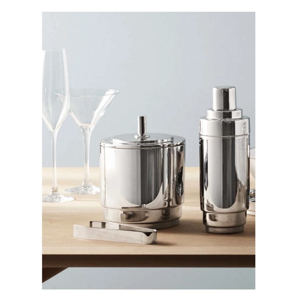 Jensen Manhattan Ice Bucket with Tongs Berings