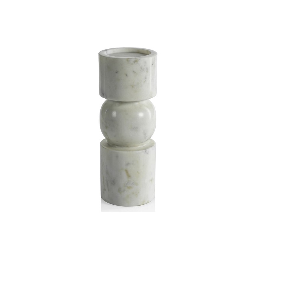 Marrakesh Tall Marble Pillar Candle Holder by Zodax
