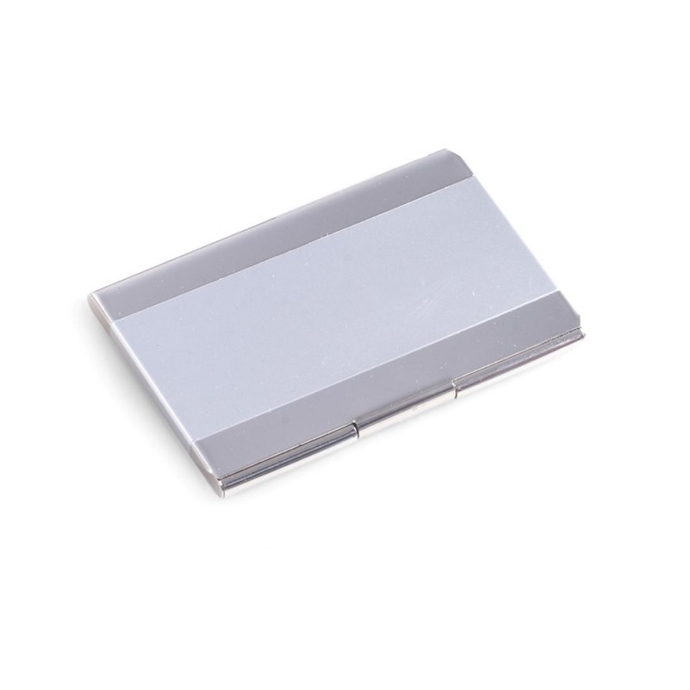 Nickel Plated Business Card Case with Satin Trim.