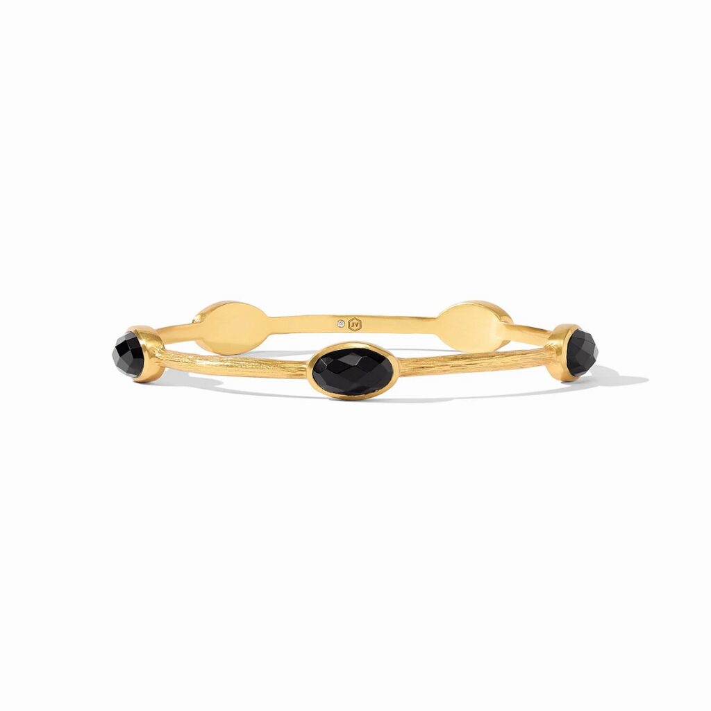 Julie Vos Ivy Stone Bangle - Obsidian Black