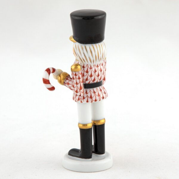 Herend Small Nutcracker with Candy Cane - Rust