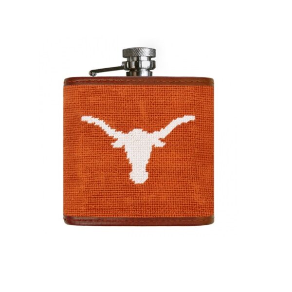 Texas (Burnt Orange) Needlepoint Flask