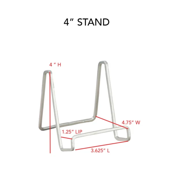Tripar 4" Silver Painted Square Wire Stand
