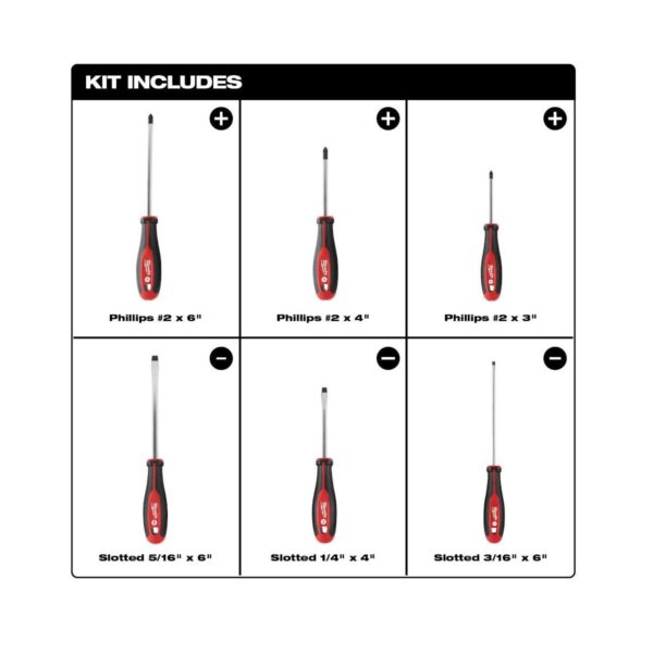 Milwaukee 6pc Screwdriver Set