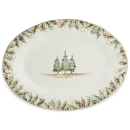 Arte Italica Natale Medium Oval Platter