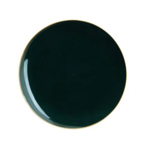 Luxe Party Round Plastic Salad Plates - Emerald/Gold