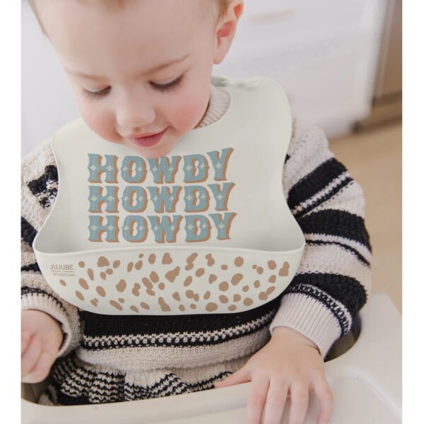 Howdy Partner Silicone Bib - Blue