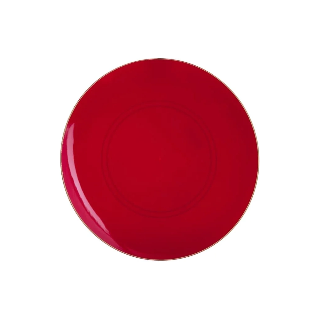 Luxe Party Round Red and Gold Round Salad Plates