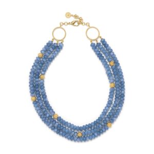 Berry & Bead Triple Strand Necklace - Ocean Jade