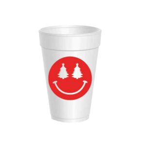 Christmas Smiley Face Foam Cups