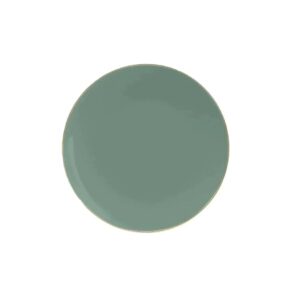 Luxe Party Round Plastic Salad Plates - Sage/Gold
