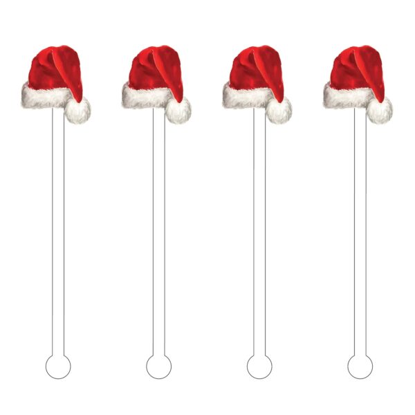 Santa Hat Acrylic Stir Sticks