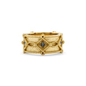 Victoria Ring Band - Gold/Blue Labradorite