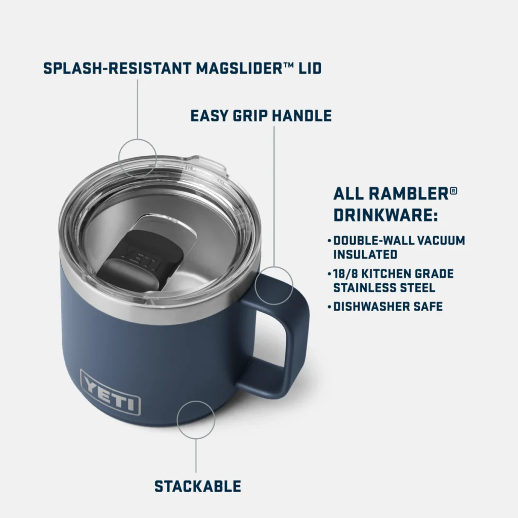 Yeti Rambler 14oz Stackable Mug with Magslider Lid - Charcoal