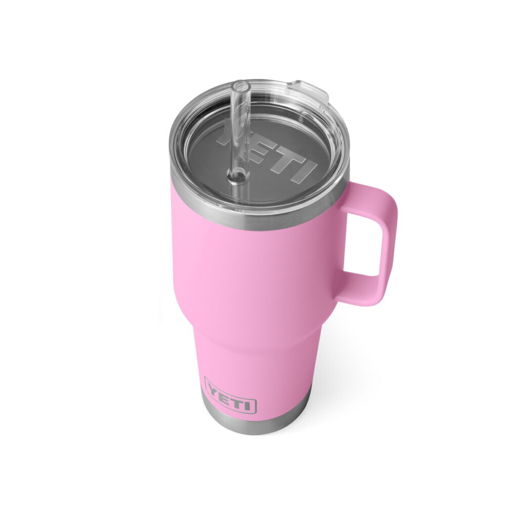 Yeti Rambler 35oz Mug with Straw Lid Power Pink Berings