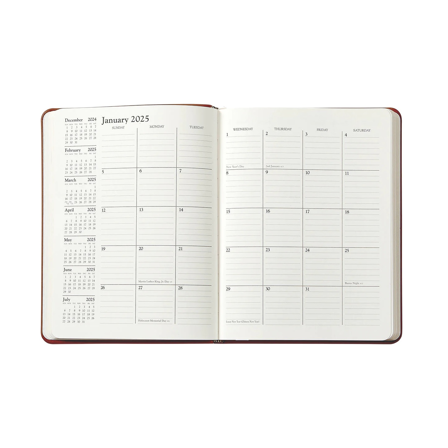 2024 Desk Diary - Blue Traditional Leather | Berings