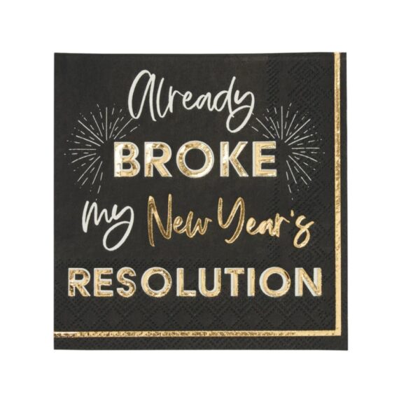 Broken New Year's Resolution Paper Cocktail Napkins