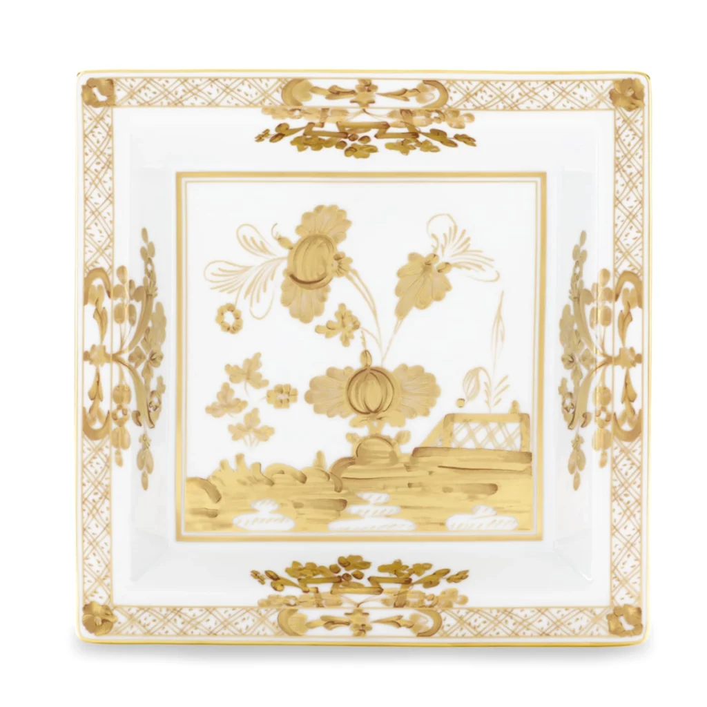 Ginori 1735 Oriente Italiano Large Square Change Tray - Aurum