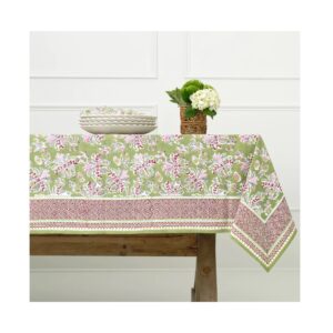 Pomegranate Grecian Palm Fern & Magenta Tablecloth 60" x 90"