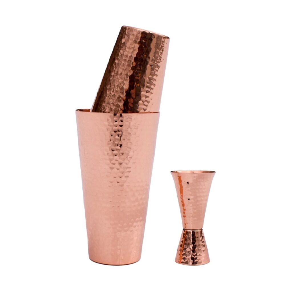 Professional Hammered Solid Copper Cocktail Shaker Set