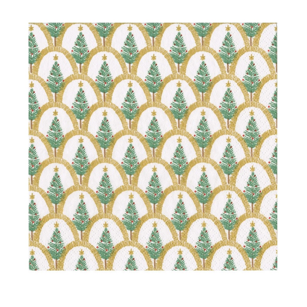 Caspari Deco Christmas Gold Paper Luncheon Napkins Berings