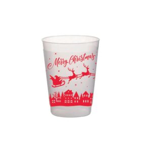 Merry Christmas Santa Sleigh Frost Flex Cups