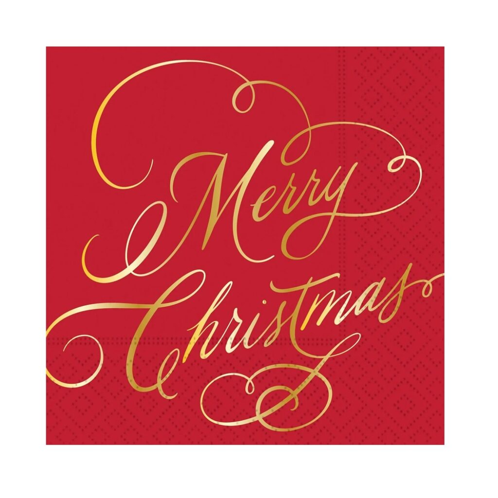 Design Design Merry Christmas Classic Script Cocktail Napkins