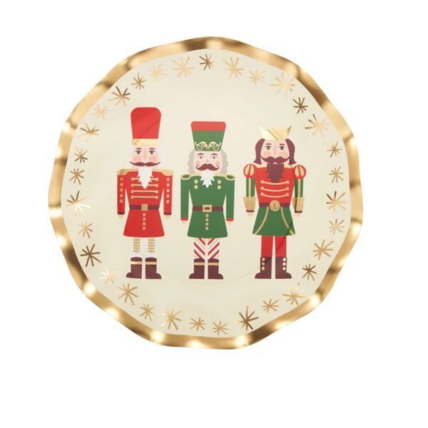Nutcracker Christmas Wavy Paper Salad Plates