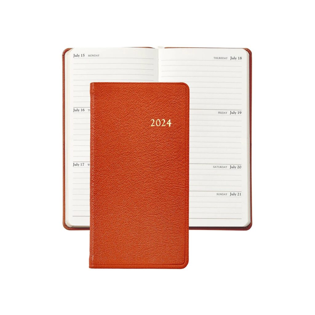 2024 6" Pocket Journal - Orange Goatskin Leather