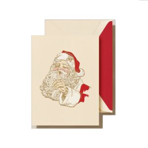 Crane Santa Claus Wink Greeting Cards