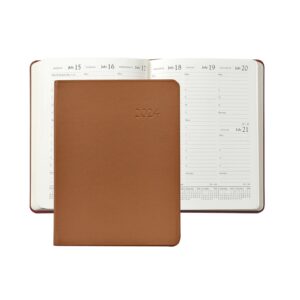 2024 Desk Diary - British Tan Traditional Leather