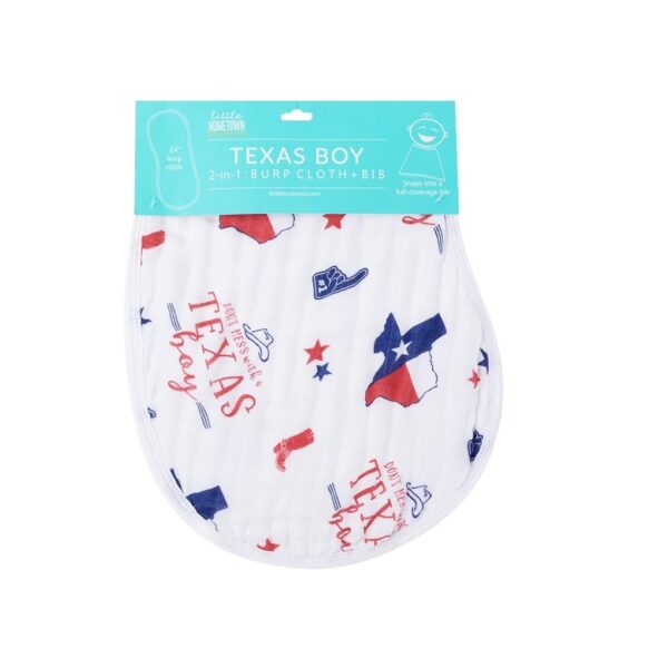 Baby Burp Cloth & Bib Combo: Texas Boy