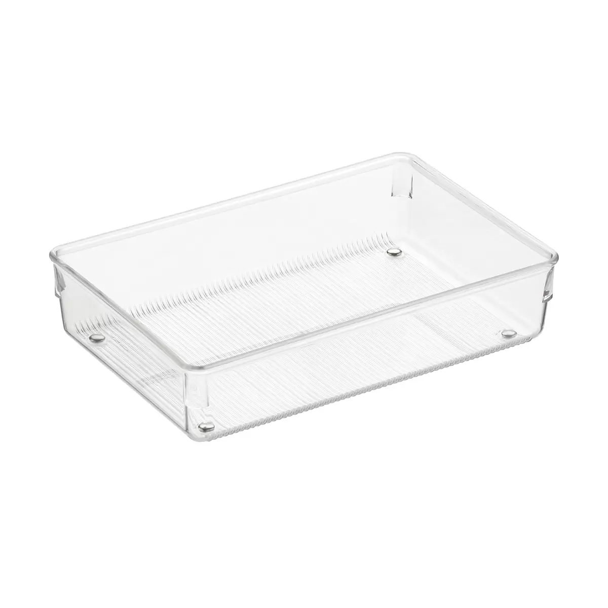 iDESIGN Linus Shallow Drawer Organizer Clear 6x9x2