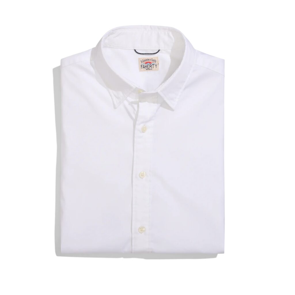 Faherty The Movement Long Sleeve Shirt Cloud White Berings