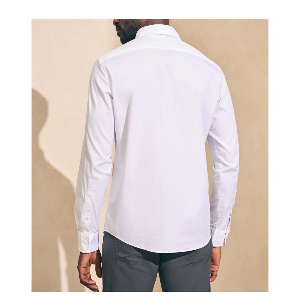 Faherty The Movement Long Sleeve Shirt - Cloud White