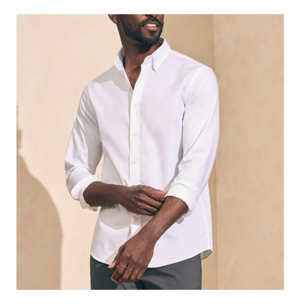 Faherty The Movement Long Sleeve Shirt - Cloud White