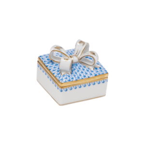 Herend Box with Bow - Blue