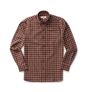 Duck Head Lawson Plaid Cotton Long Sleeve Flannel Sport Shirt - Sable