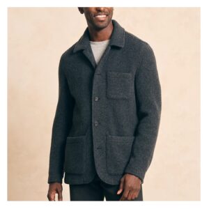 Faherty Wool Chore Jacket - Charcoal
