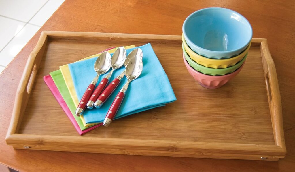 Lipper International Bamboo Wood Bed Tray with Folding Legs