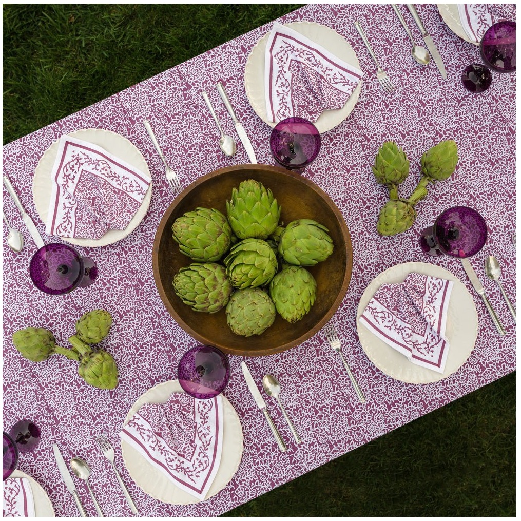 Pomegranate Tapestry Eggplant Napkin Berings