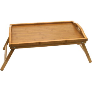 Lipper International Bamboo Wood Bed Tray with Folding Legs
